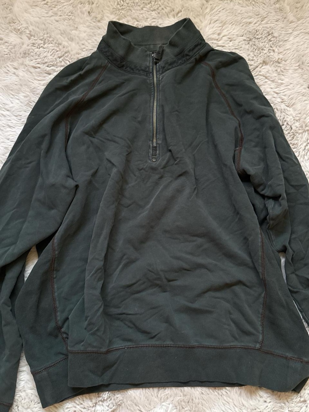 Men's Half-Zip Pullover Sweater - Dark Green
